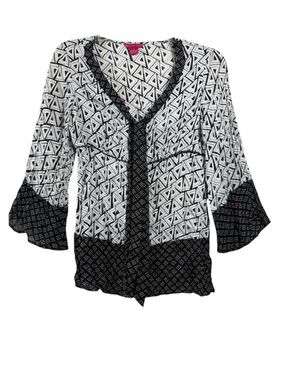 Sunny Leigh Boho Tie Front Blouse Bell Sleeve Whimsygoth Top Medium